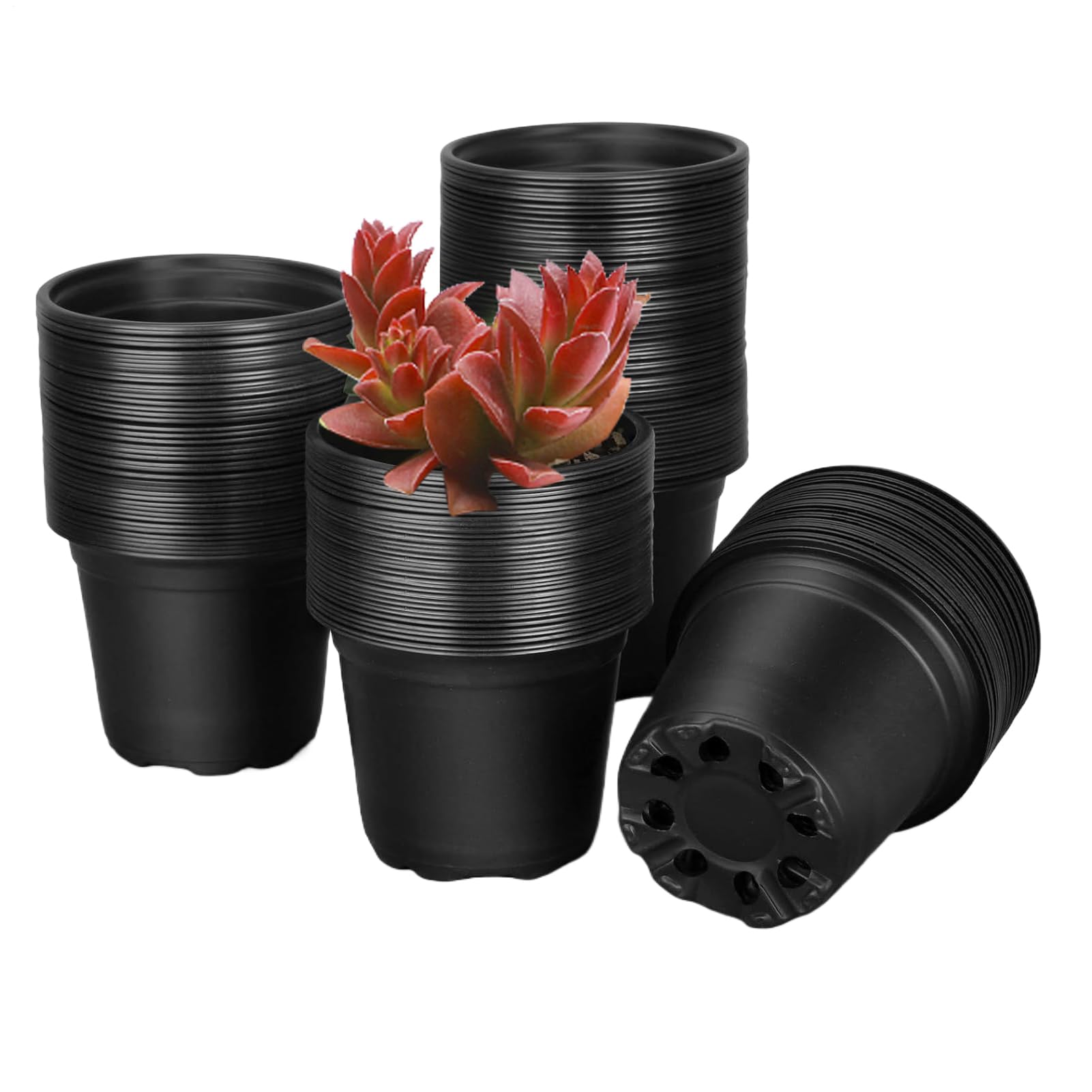 Lot de 100 petits pots de culture ronds et respirants pour fleurs et carottes