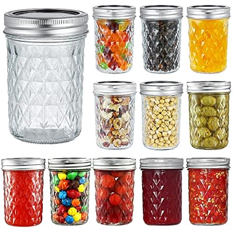 YEBODA 12 Pack 8 oz Mason Jars Cover