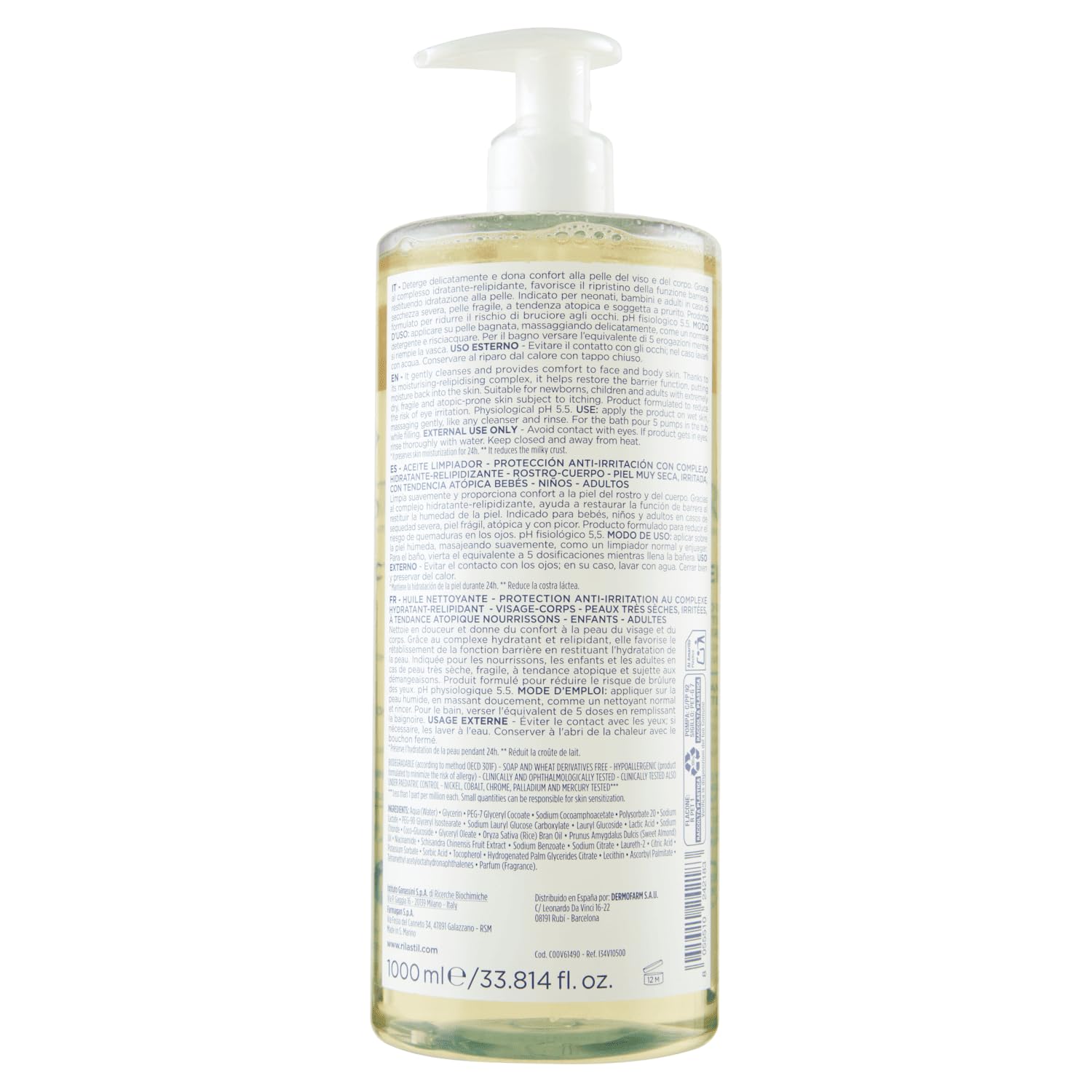 Rilastil Xerolact Olio Detergente Protettivo Pelli Secche, Special Price, 1000 ml