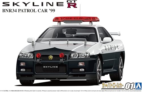 Miniatura 4 de Aoshima Bunka Kyozai 124 The Patrol Car Series No.1 Nissan BNR34 Skyline GT-R Patrol Car 1999 Modelo de plástico