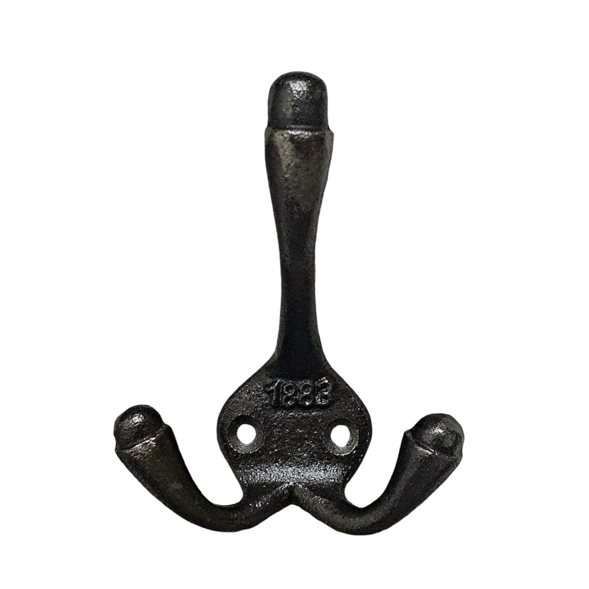 Manor 1883 Triple Hook Hanger Coat Lacquered Cast Iron Antique Traditional