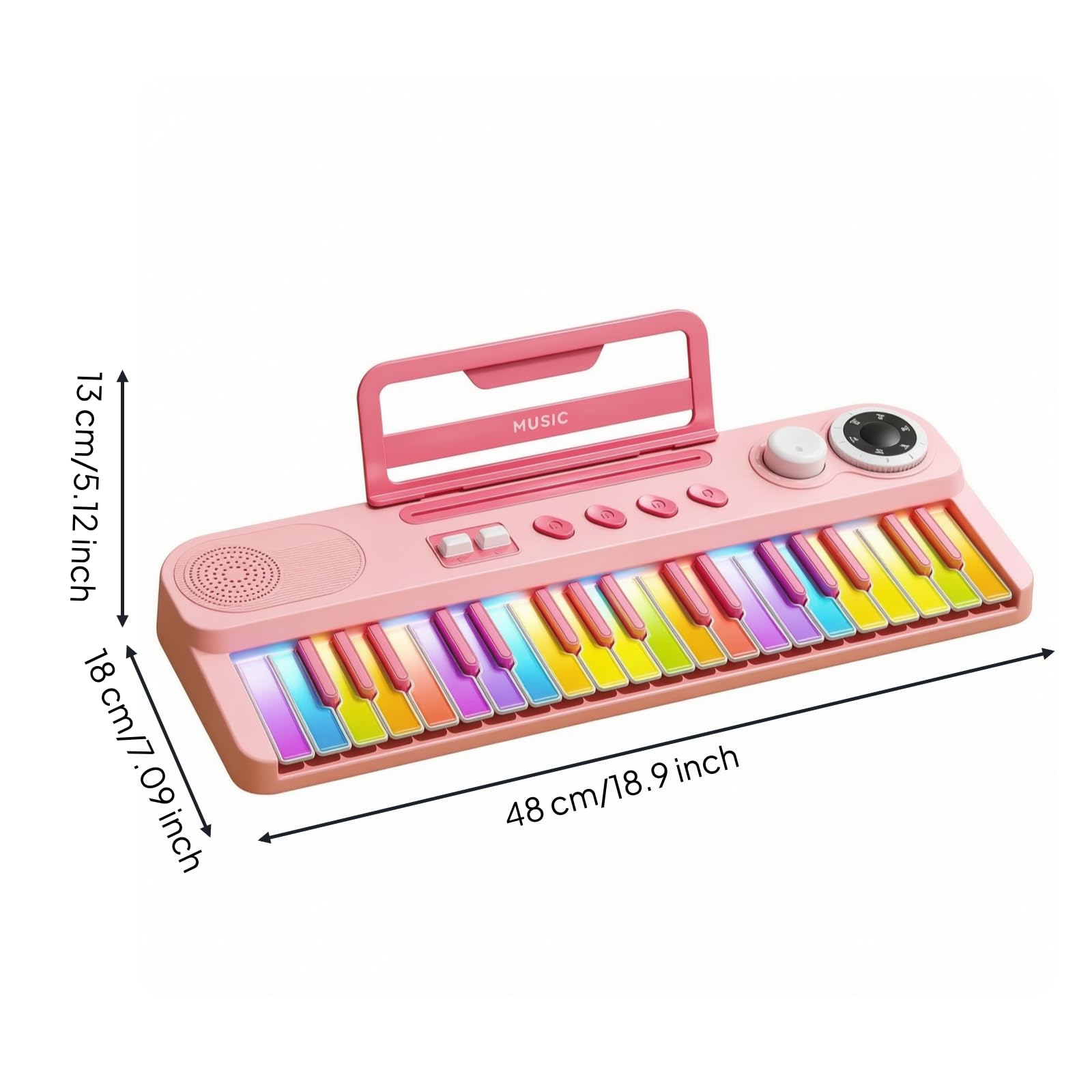 Piano Électronique Support Éducatif | Pile Rechargeable Intégrée, Clavier Musical Tches Lumineuses, Multifonction, J, pr, Débutan