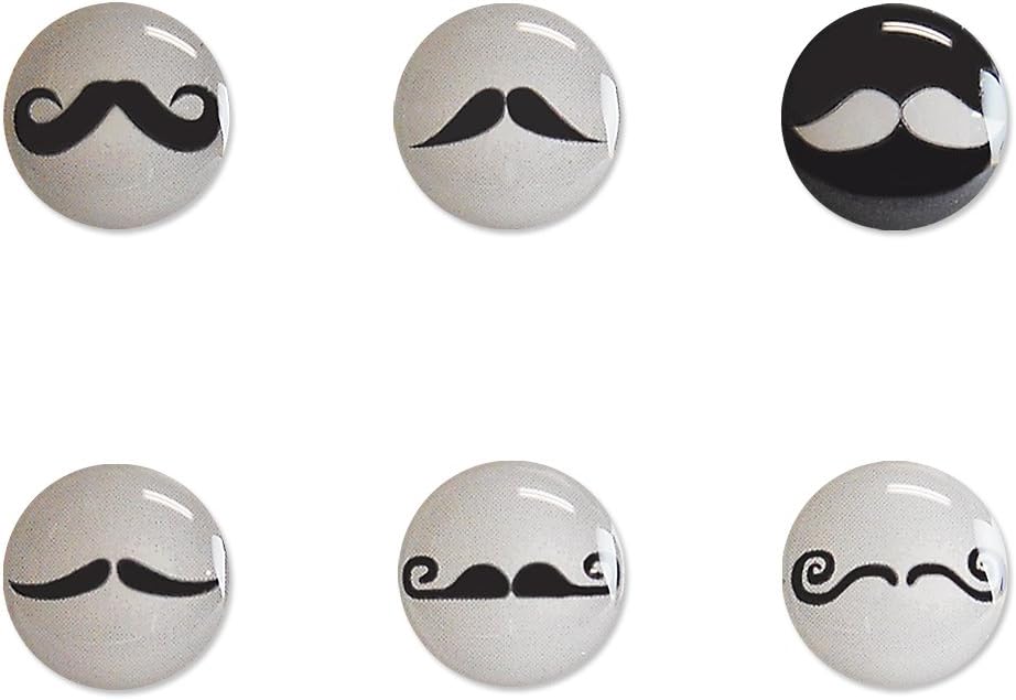 Mustache Pattern Home Button Sticker for Apple iPhone / iPad / iPod Touch / iPod - 6 in 1 Pack