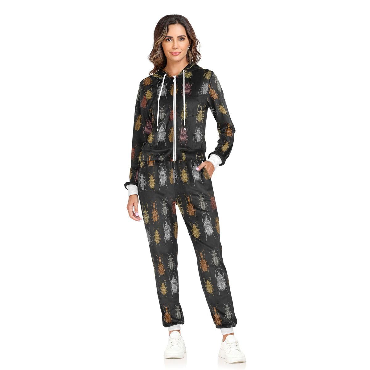 Conjunto deportivo de 2 piezas para mujer, diseño de arañas doradas y plateadas, conjunto deportivo de manga larga