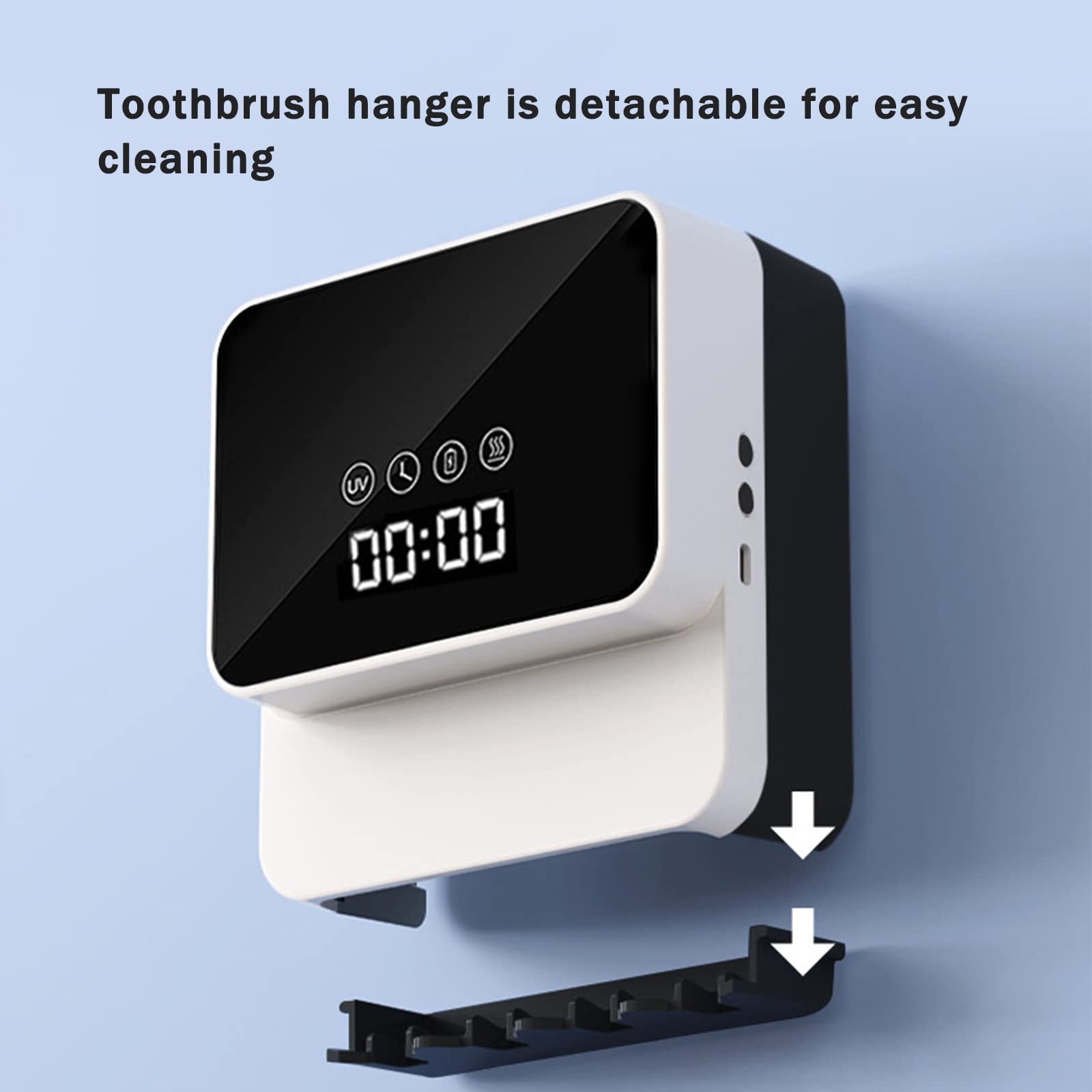 Portacepillos de dientes inteligente, estante de almacenamiento de cepillos de dientes, juego de artículos de tocador montado en la pared sin perforaciones, dispensador automático de pasta de dientes