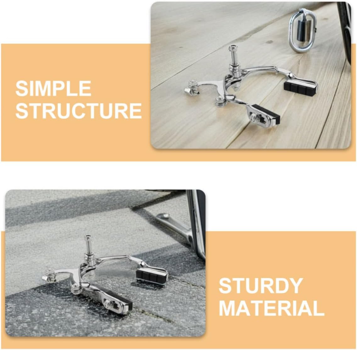 2 Pcs Folding Bike Front Rim Brake Calipers Thickened Metal Clamp Design, Reliable Safety Assurance for City Commuting and Outdoor Sports