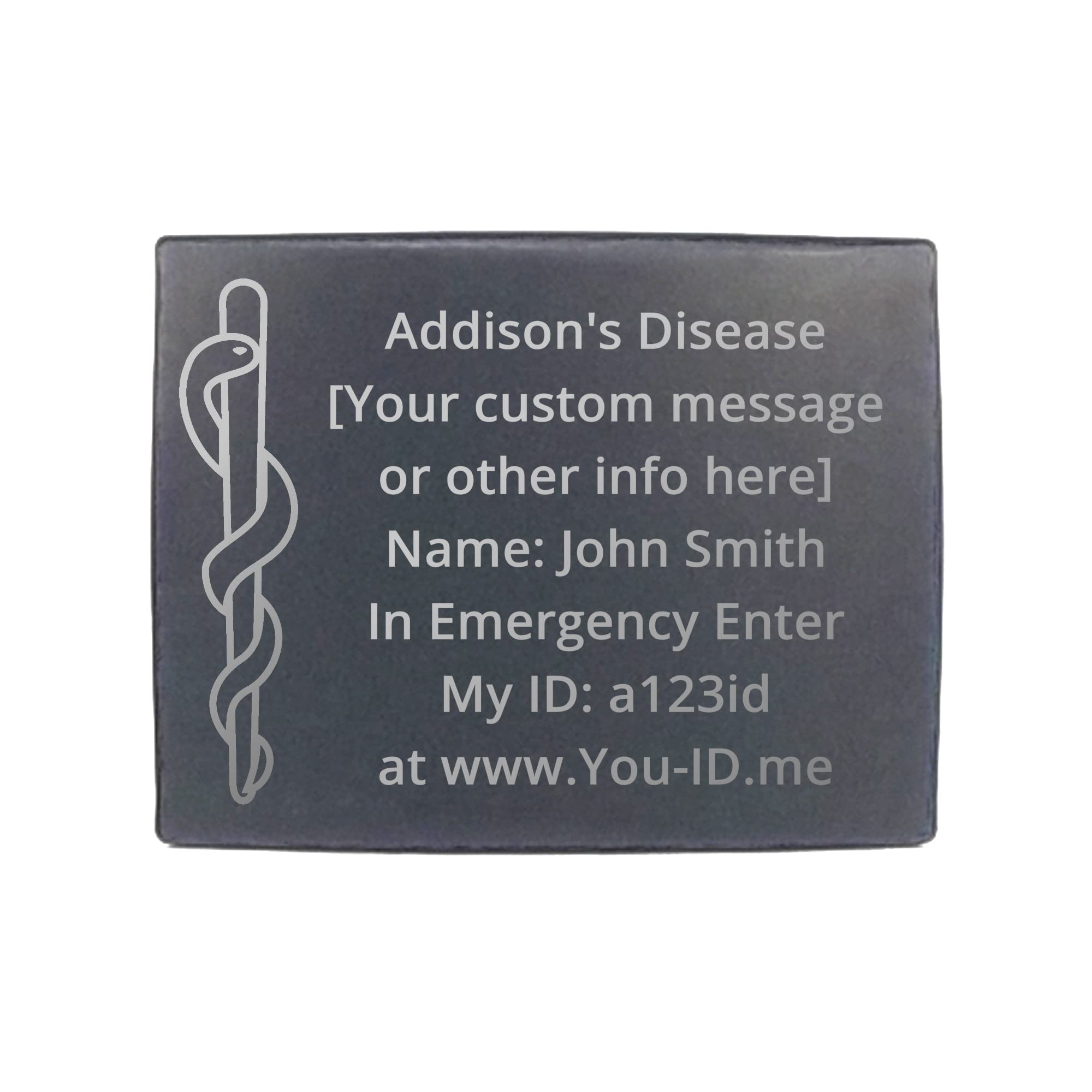 Buy Medical Tag for Watch Black. Slide On Watch Strap ID Tag. Engraved
