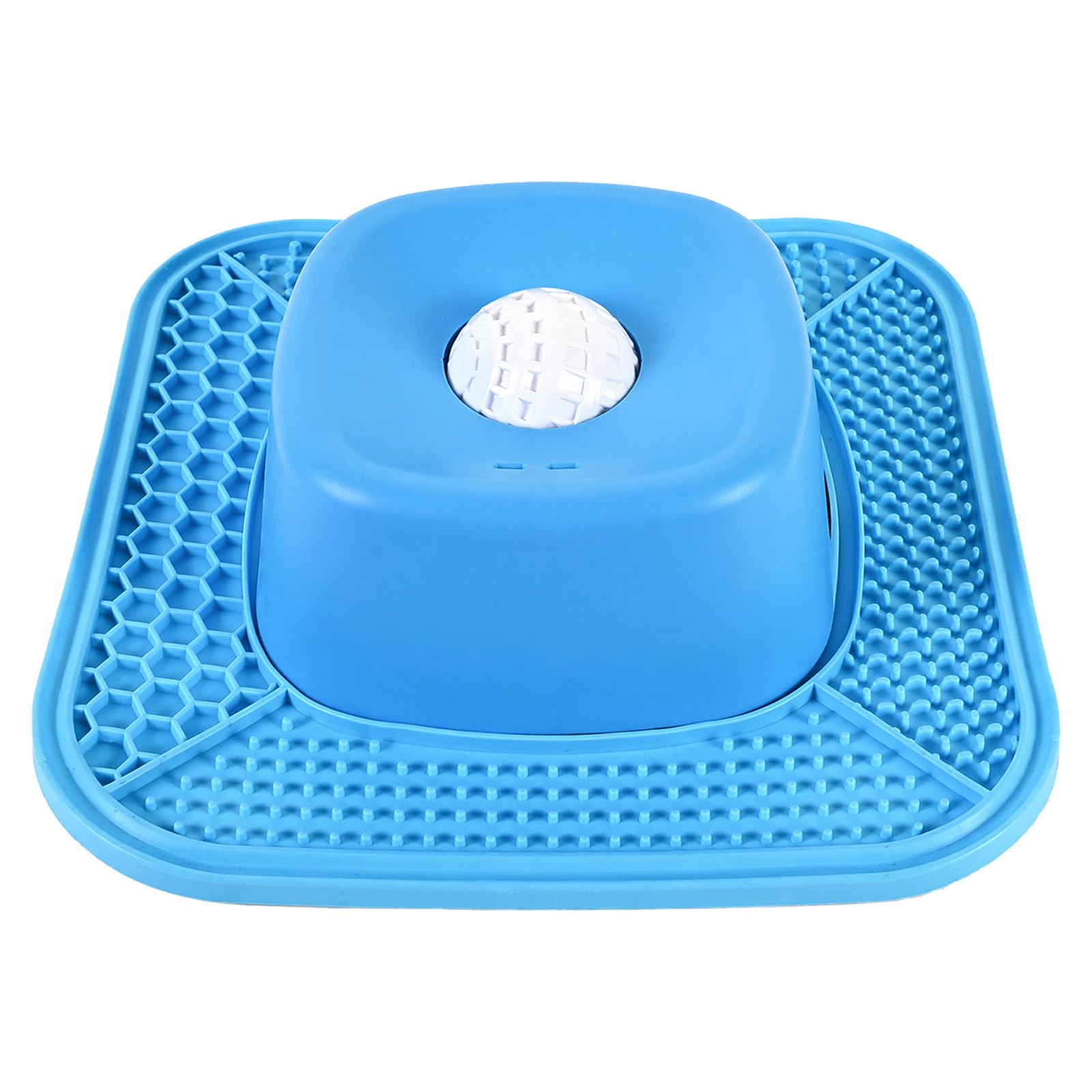 Detachable Rolling Treat Ball Dog Lick Mat, Non-Slip Spill-Proof Pad for Dogs & Cats, Slow Feeder Puzzle Supports Digestive Care for Wet Food, Supplements, Post-Surgery Nutrition, Peanut Butter Yogurt
