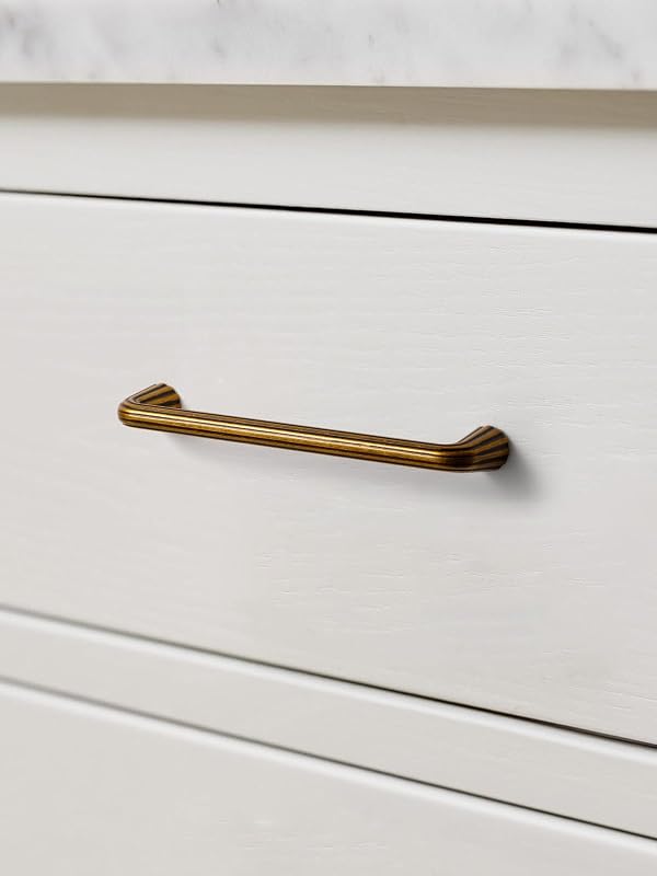 JIASENBAO 10 Pack Antique Brass Cabinet Pulls 5" Hole Center Vintage Drawer Pulls Bathroom Dresser Handles Hardware Zinc Alloy by JIASENBAO - Used condition - Image 6