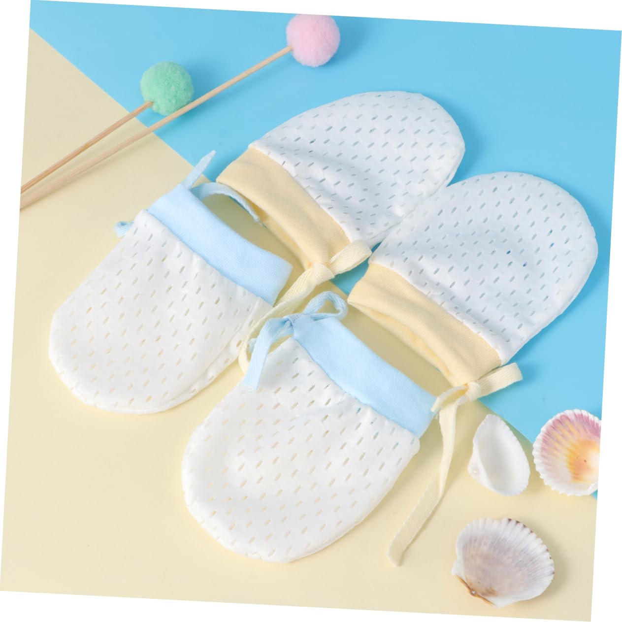 COLLBATH 4 Pairs Newborn Scratch Mittens Mittens for Babies No Scratch Gloves Winter Gloves