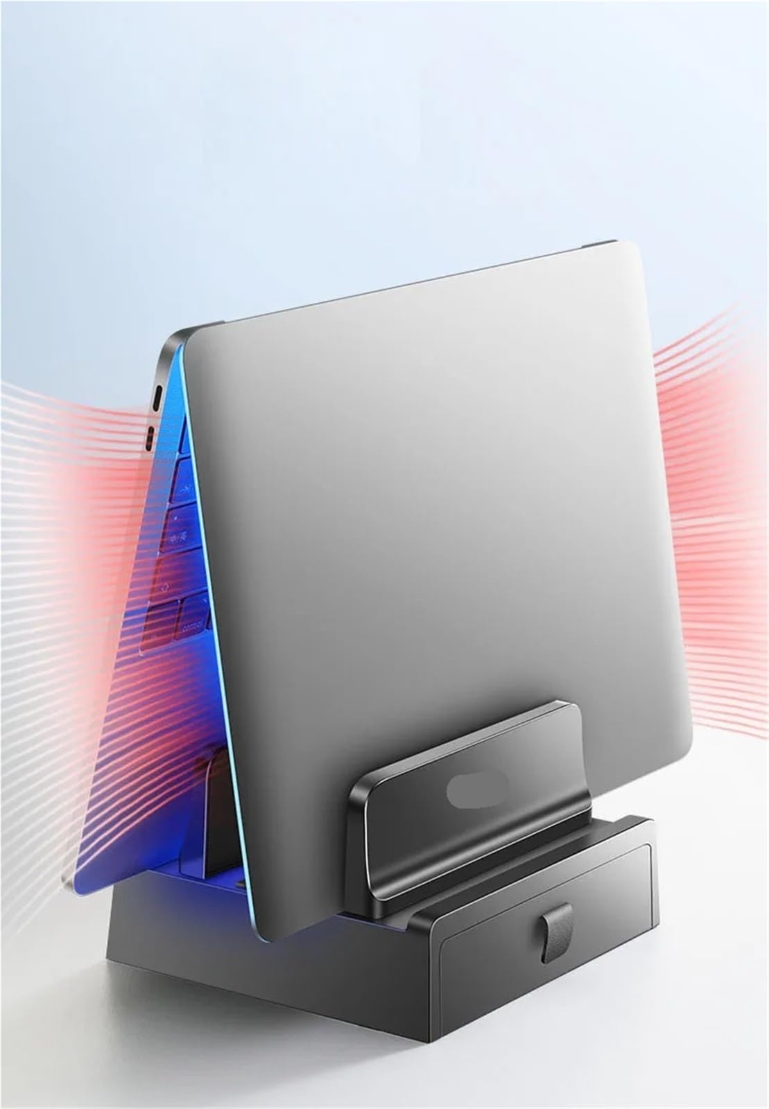 Laptop Ständer Vertikal Kunststoff-Laptopständer mit Schubladen, Computer-Rack-Halter for Desktop-Aufbewahrungsbasis