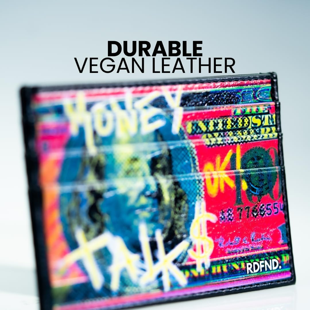 SIMPLYMDRN Louder Than Words - RDFND Minimalist Wallet - Credit Card Holder - Cool Wallet For Men - Faux Leather Thin Wallet - Ultra Slim - Image 5