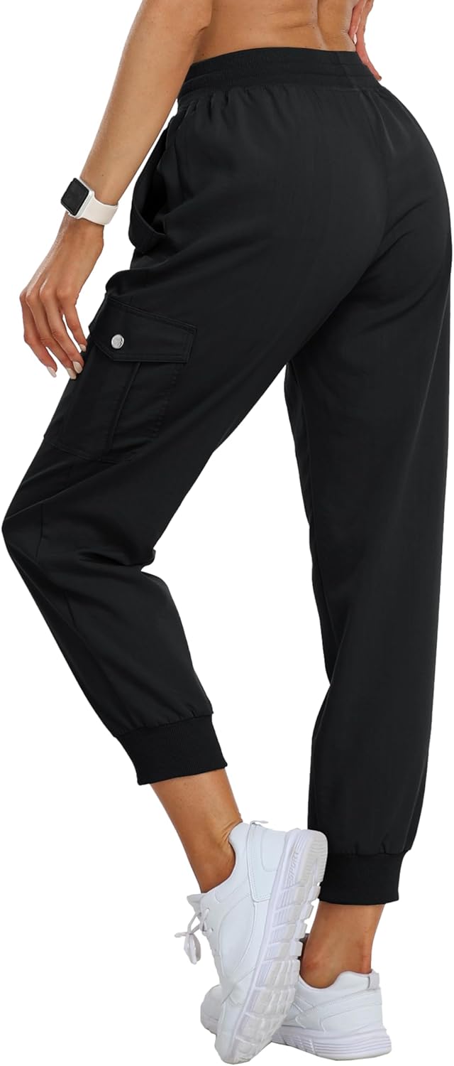 MoFiz Women's Outdoor Cargo Pants Lightweight Joggers Elastic Waist Athletic Hiking Sweatpants Casual Travel Pant with Pocket - Image 3