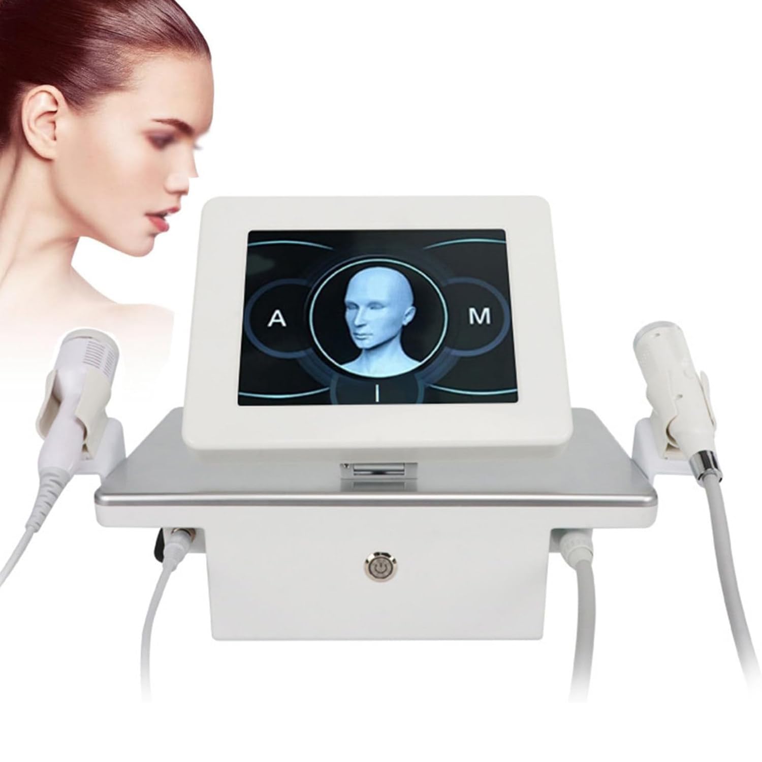 Máquina Microagujas Rf Para Lifting Facial, Reafirmante Piel, Eliminación De Estrías Rejuvenecimiento Piel Con 2 Asas, Para Terapia De Eliminación Arrugas Y Belleza Facial