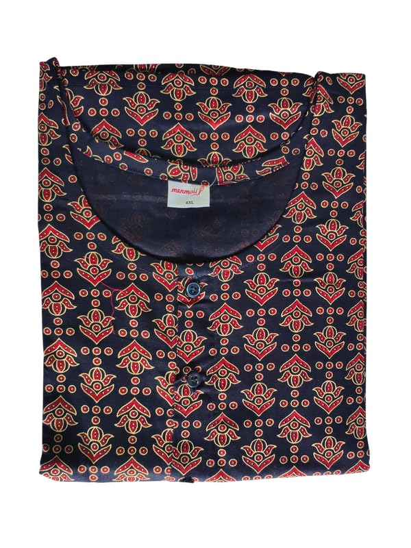 Image of MENMAII Women's [L-4XL] Full Open /Front Buttoned [a Kind of Adaptive Clothing] Multipurpose Nighty for Maternity /Pregnancy /Elderly /Patient /Feeding /Hospital Purpose Nighty Calf Length