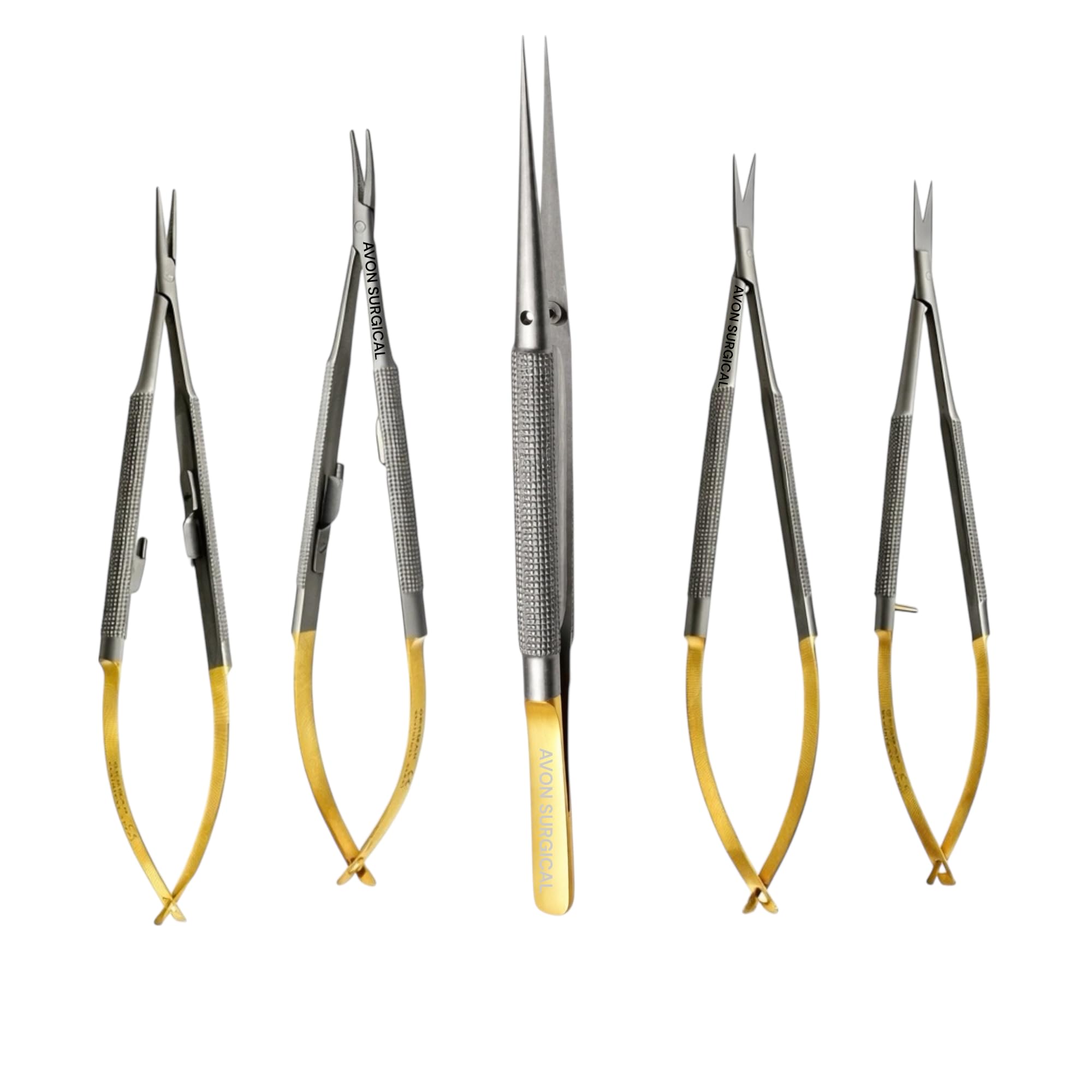 German Stainless Set of 5 Castroviejo Micro Scissors Needle Holder Straight and Curved and Micro Forceps Dental Eye Instruments-picture-12