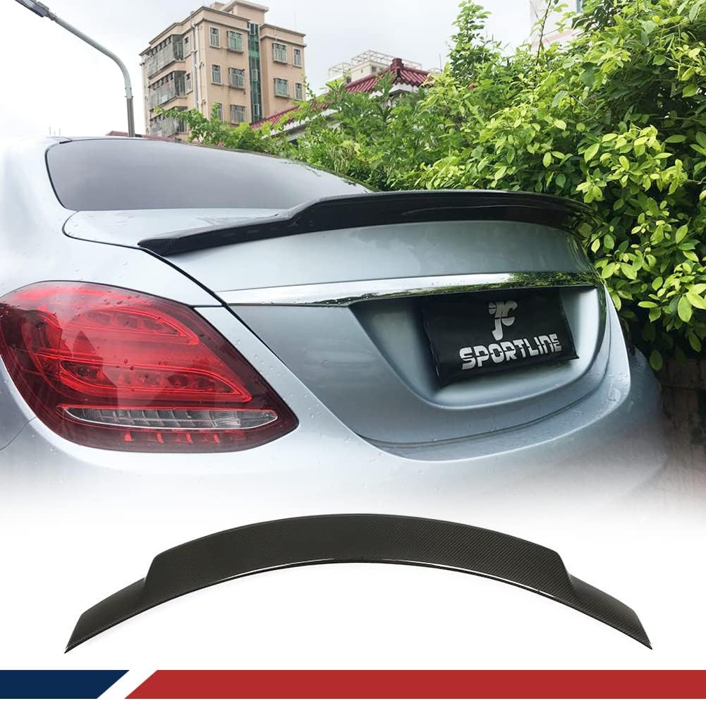 Carbon Fiber Trunk Spoiler for Mercedes Benz C Class W205 Sedan 4Door Sedan 2015-2021 C180 C200 C250 C300 C400 C63 AMG Rear Spoiler Boot Lid High Kick Wing Lip Factory Outlet