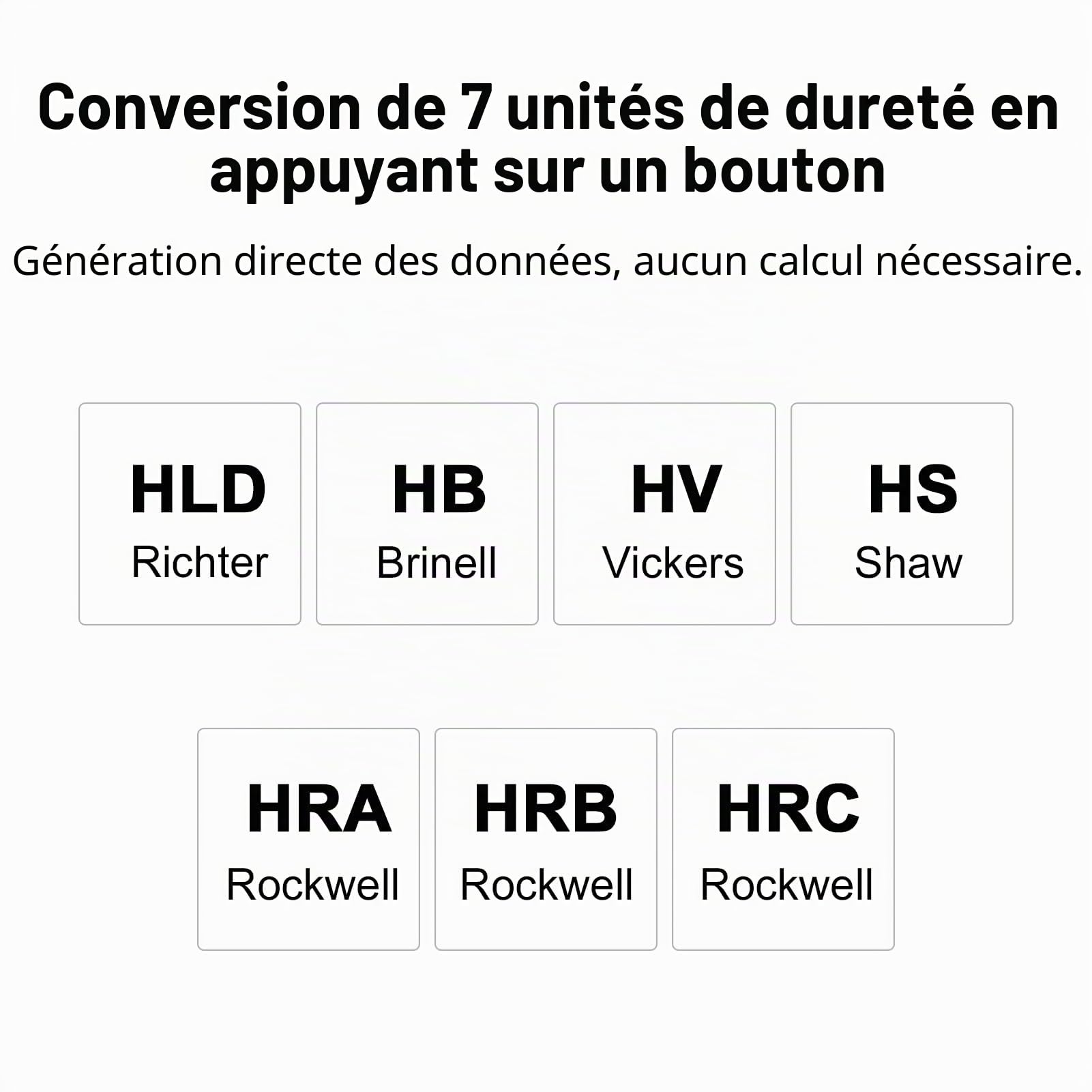 Testeur de dureté Leeb de haute précision pour métaux Duromètre numérique portable 360° HLD HB HV HS HRA HRB HRC de type D