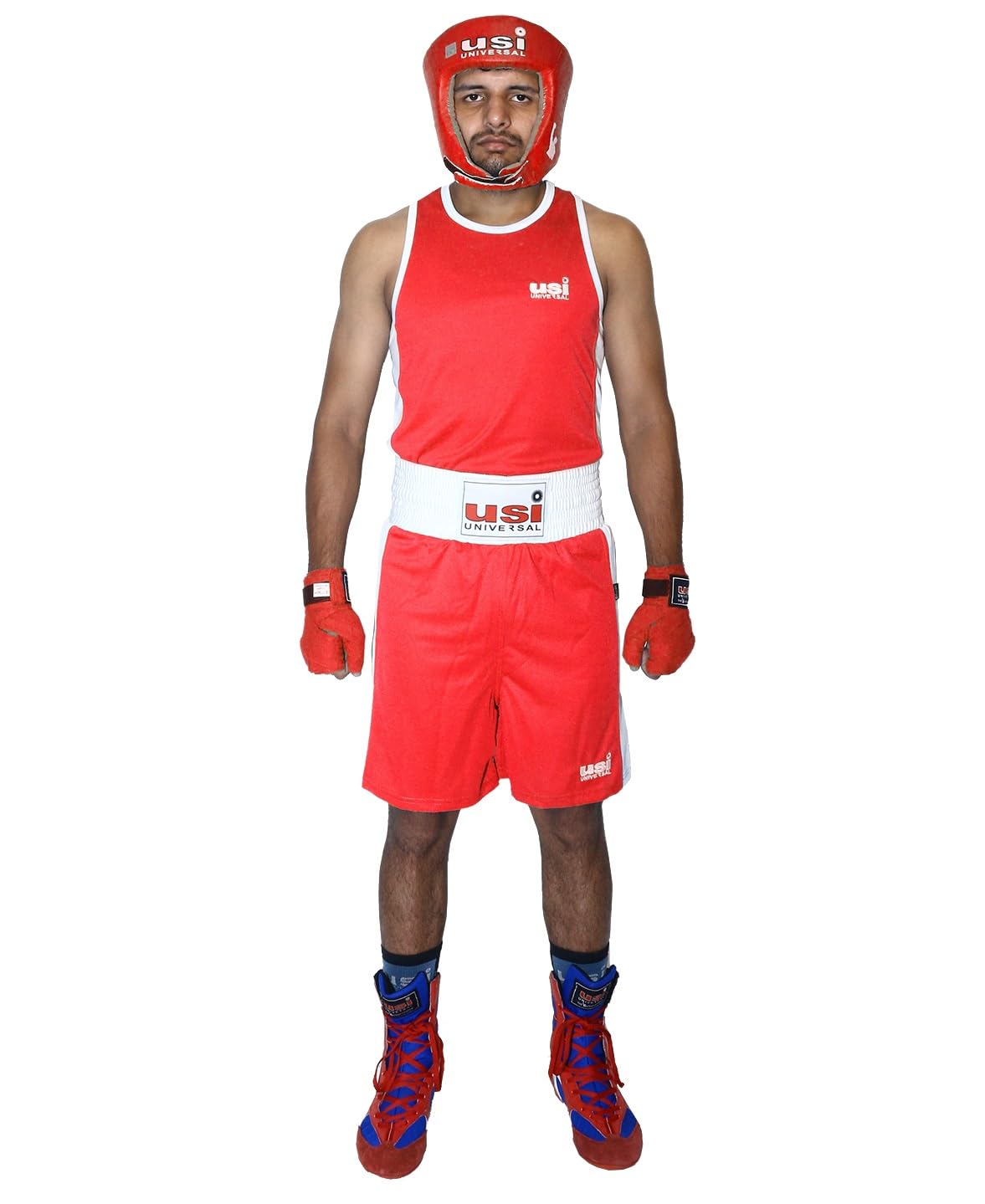 USI Boxing Uniform Short & Vest Set Light Weight Sports Dress Boxing Suit Boxing Dress Mens Boxing Uniform Men Boxing Dress Vest & Shorts for Boxing
