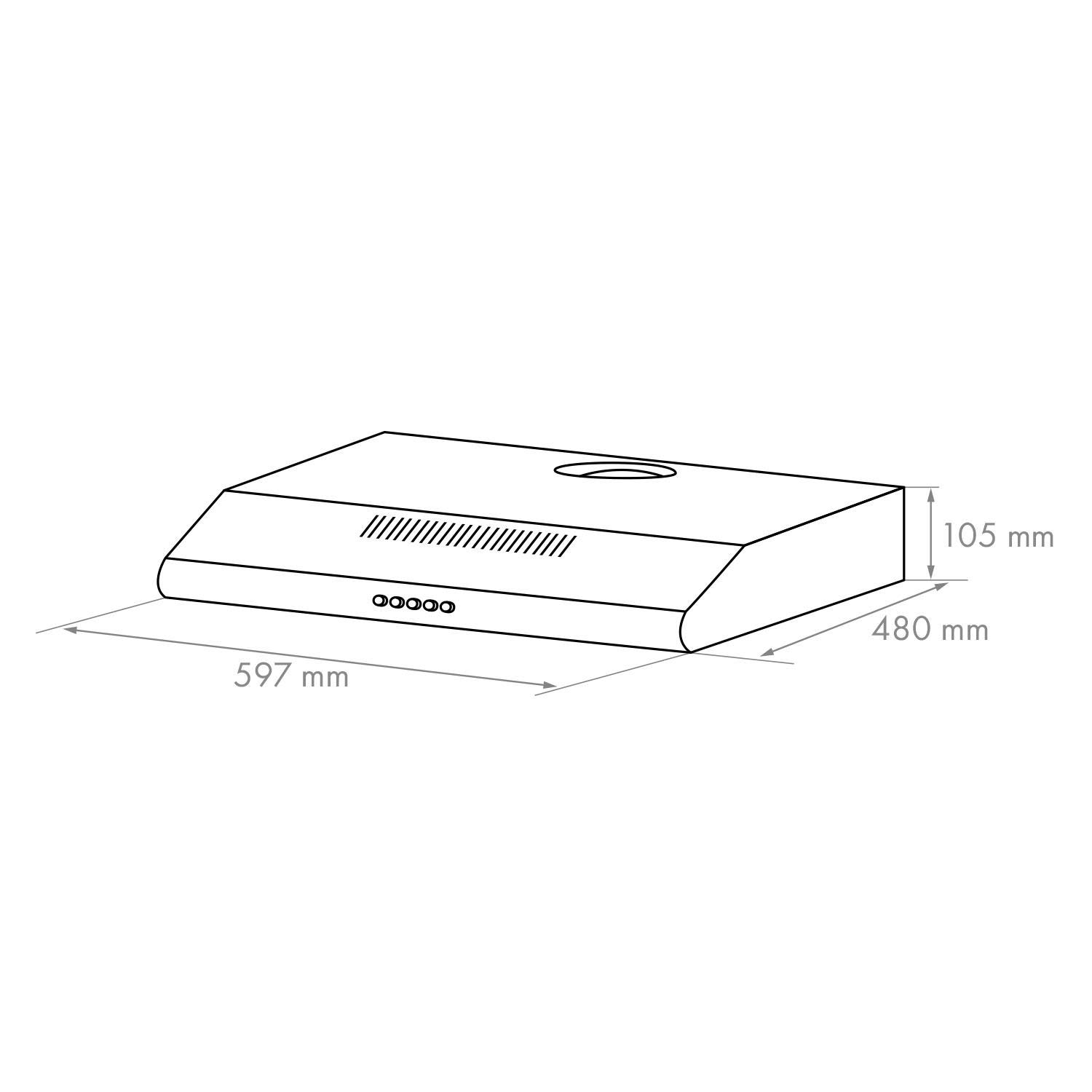 Klarstein Capannina Unterbauhaube Dunstabzugshaube 60 cm Abluft Umluft 166 m/h Edelstahl LED