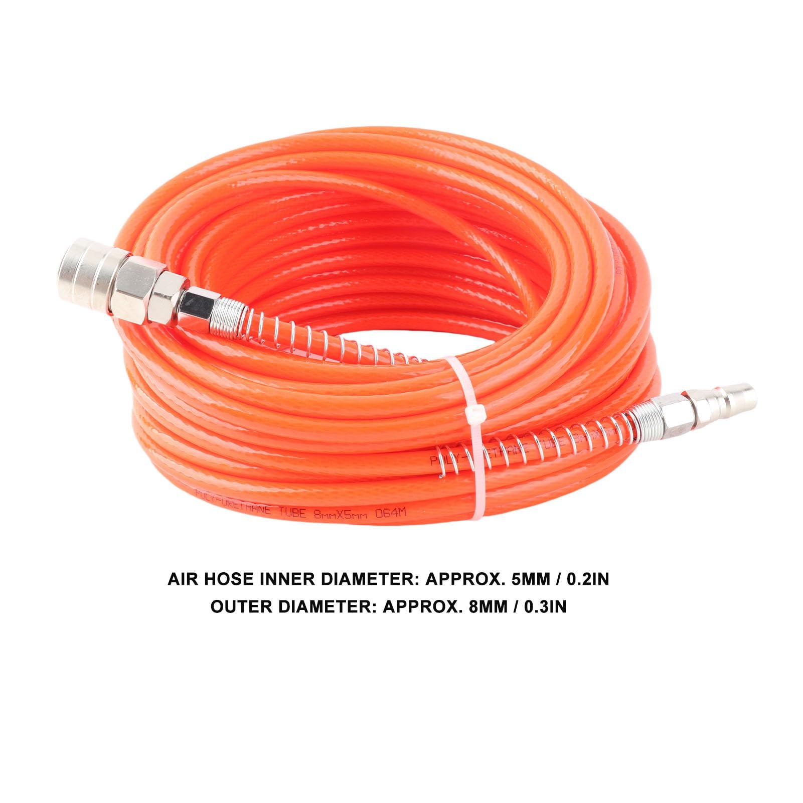 Tubo Flessibile in PU per Compressore D'aria Ad Alta Pressione Ad Alta Resistenza, Lunghezza 20 M, Diametro Interno 5 Mm, Diametro Esterno 8 Mm, Flessibile per Carrozzerie, Case e Garage