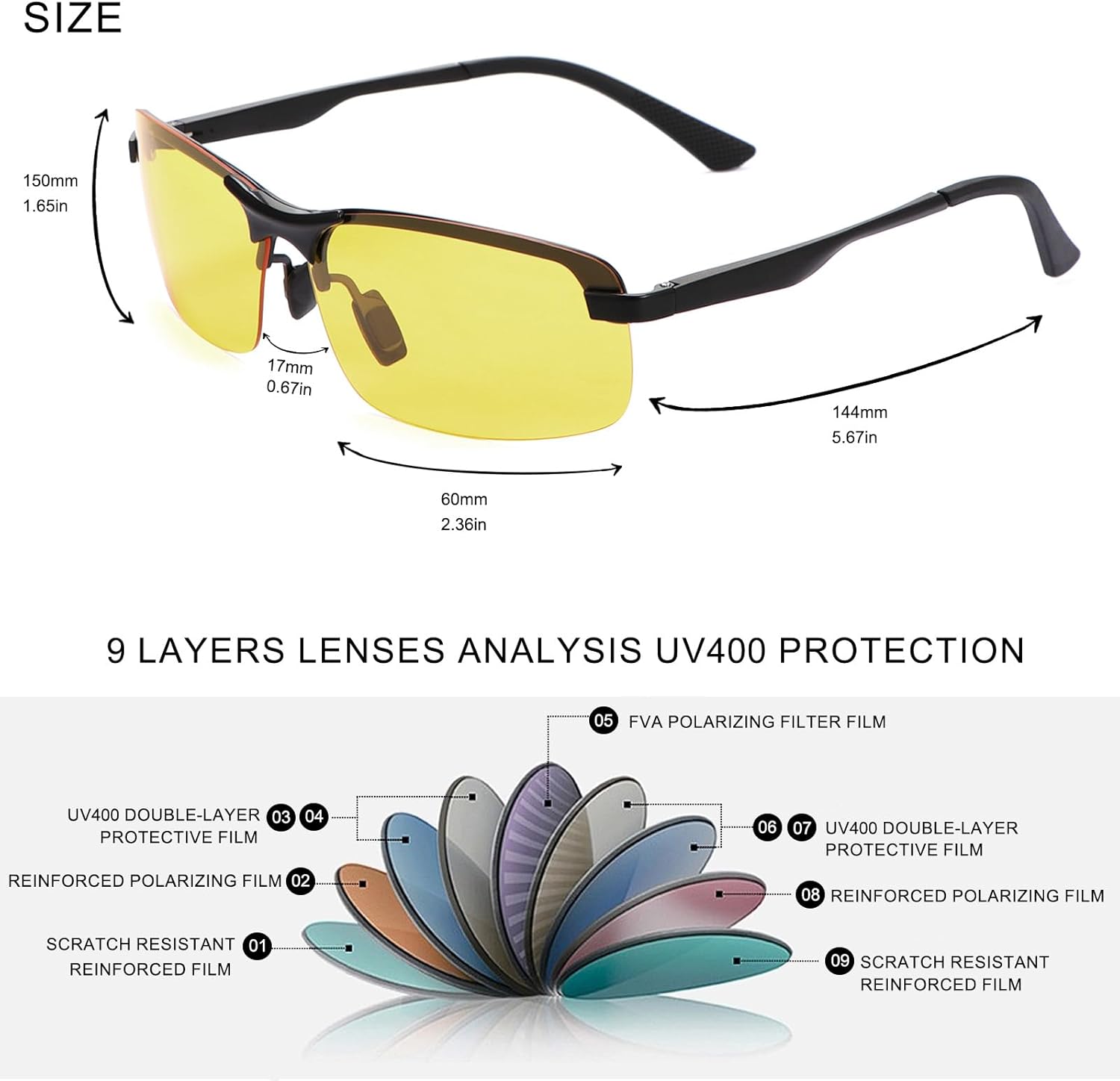 Polarized Photochromic Sunglasses for Men - UV Protection and Lightweight Sun Glasses for Driving Fishing - Image 4