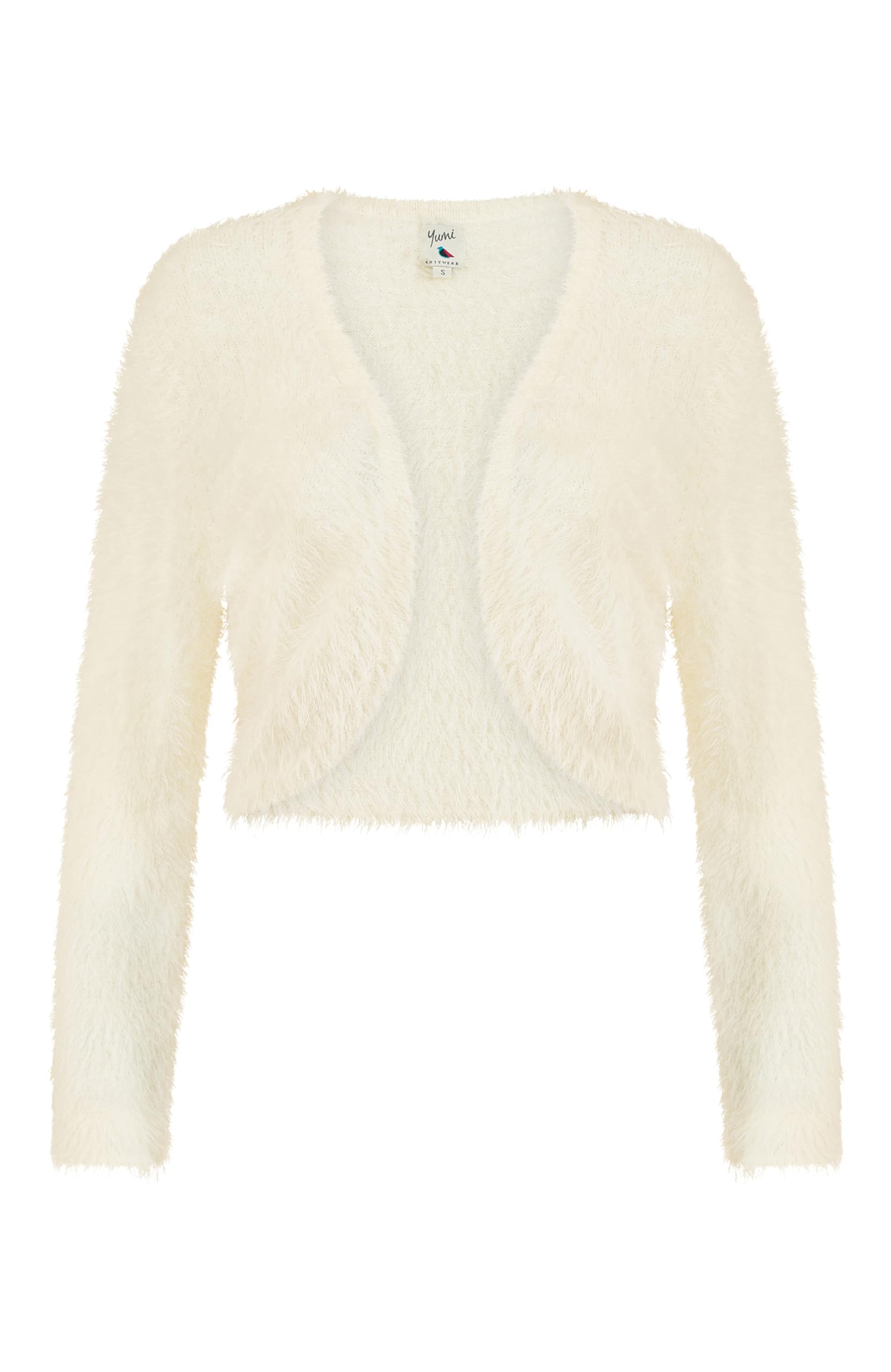 Yumi Women's Ivory Eyelash Knit Bolero | Size: Large
