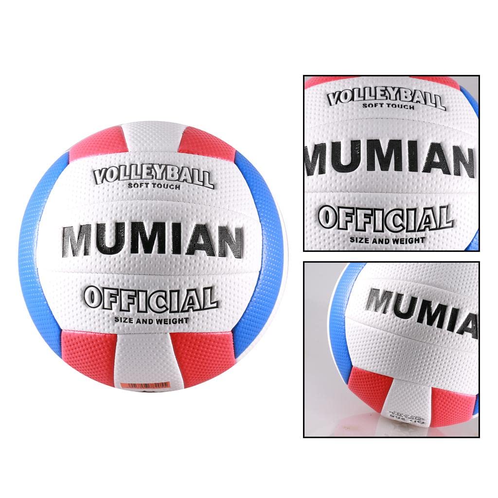 Volleyball-Trainings-Rennwettbewerbsspiel, offizielle Größe 5, weicher Ball, Weiß, Rot, Weiß, Blau, 21 cm