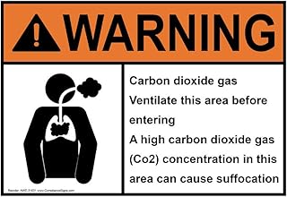 ComplianceSigns.com Warning Carbon Dioxide Gas Ventilate Area Before Entering ANSI Safety Sign, 10x7 inch Plastic for Hazmat