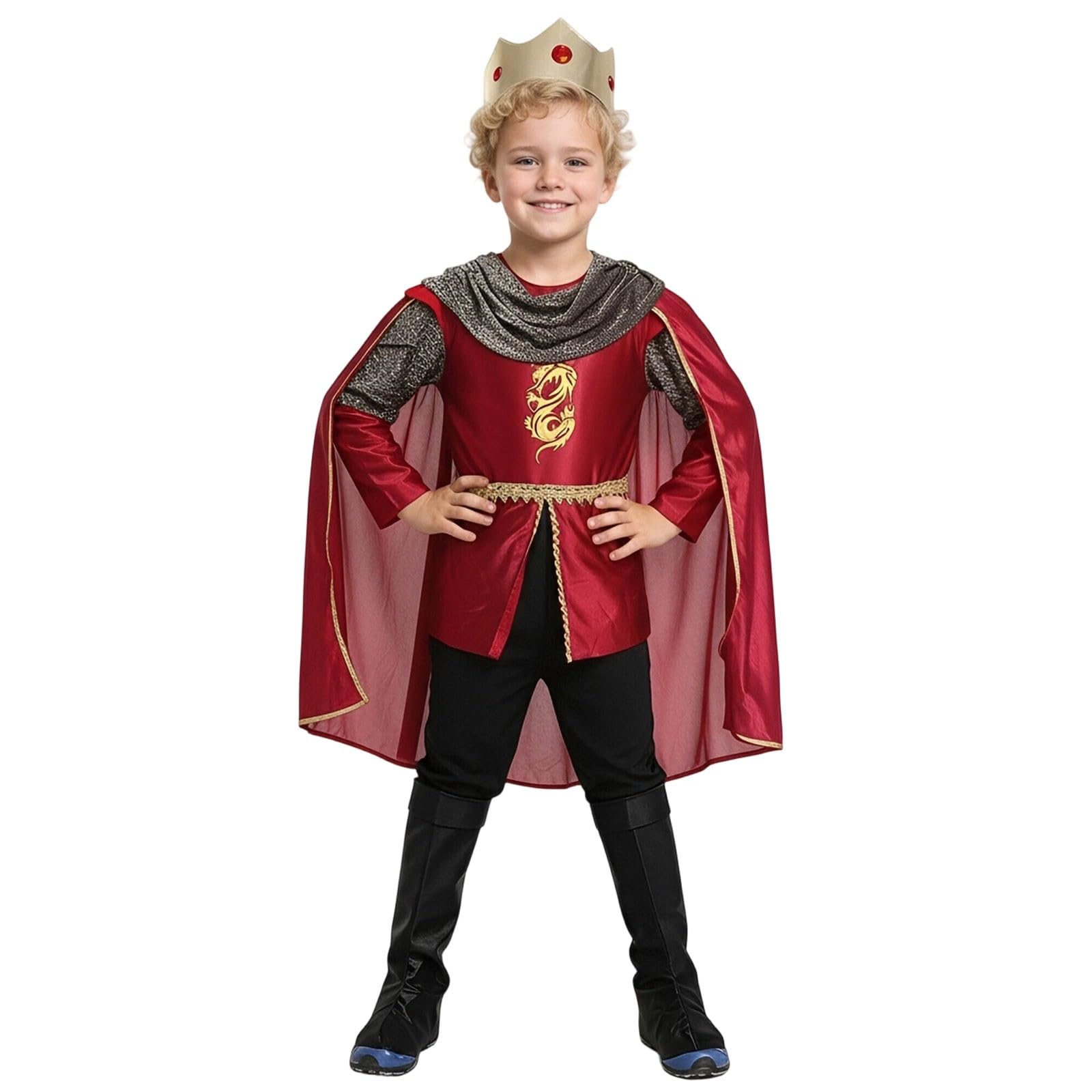 Halloween Kostüm Kinder Jungen König Kostüm Mittelalterliches Outfit Mit Cape Und Zepter Für Kinder Stilvolles Cosplay Kleidungsstück Für Karneval Und Bühnenauftritt Faschingskostüm Mädchen