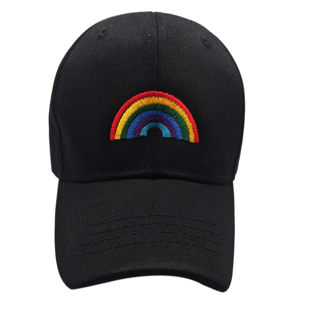 AgshcqiBaseball Cap Rainbow Hat Canada Dad-Hat Sunhat Headwear Adjustable Pride Headgear Embroidered