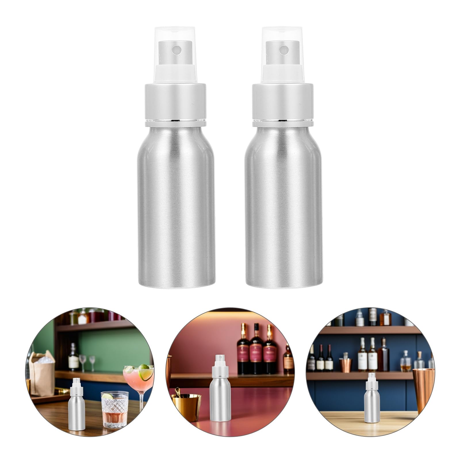 TOYANDONA Cocktail Zerstäuber 50ml Aluminium Wiederbefüllbare Sprühflasche für Bitterflaschen Barzubehör und Grill