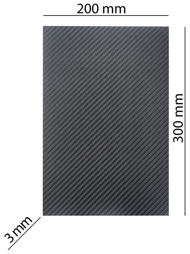 Płyta z włókna węglowego 200 x 300 mm grubość 3 mm arkusz z włókna węglowego 3K matowy mocny i duża twardość do cięcia CNC płyta z włókna węglowego 200 mm x 300 mm