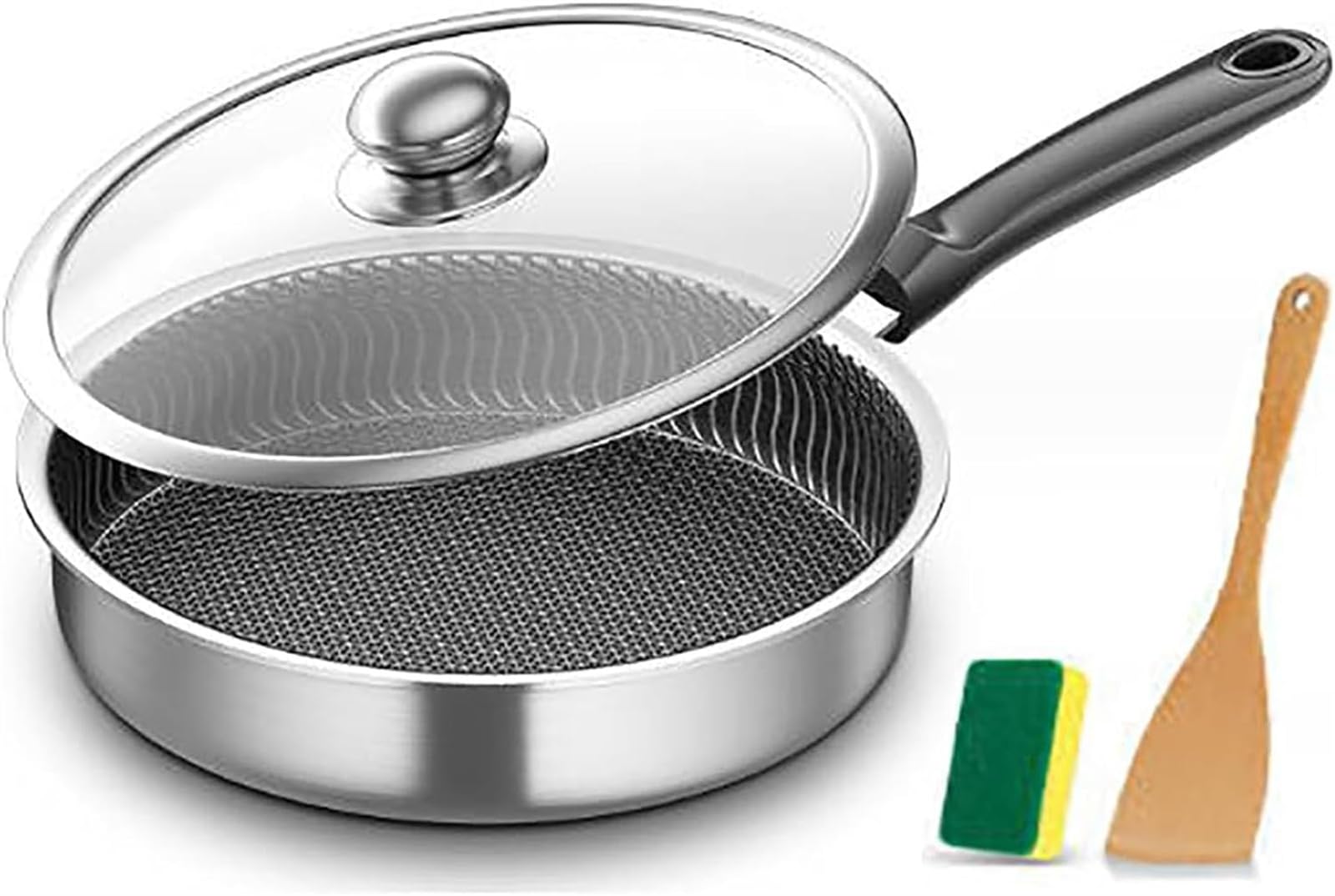 Amazon | YEEHLIK ステンレス鋼フライパンノンスティックパ 26/28/30CM