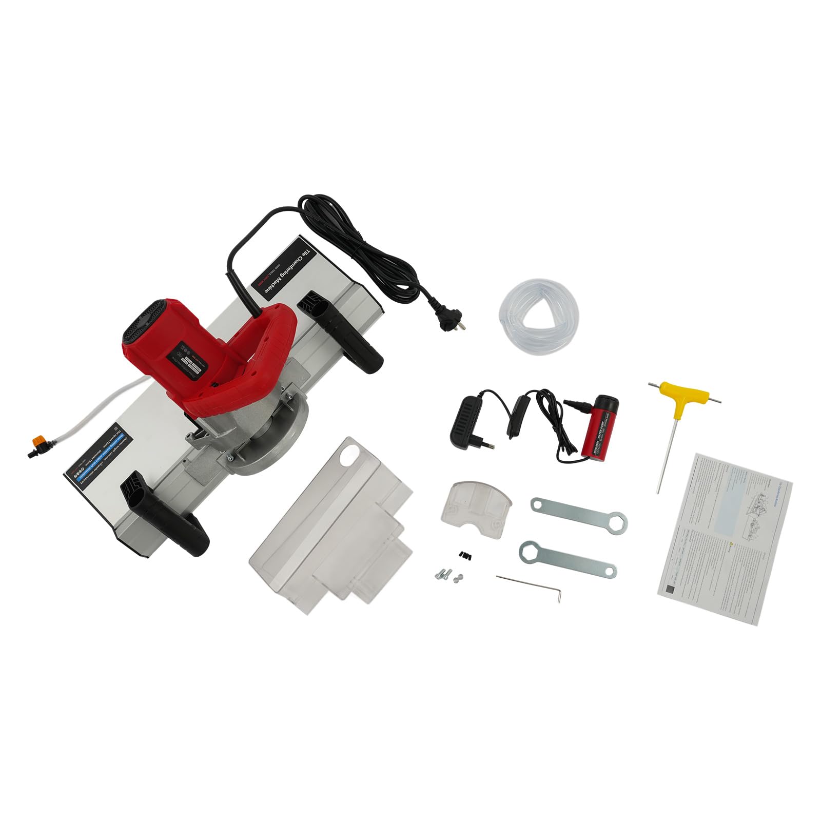 Tagliapiastrelle elettrico da 1200 W, lama da 116 mm, piastra in alluminio e pompa dell'acqua da 12 V, tagliapiastrelle professionale a 43 gradi, per un taglio preciso di piastrelle e ceramica