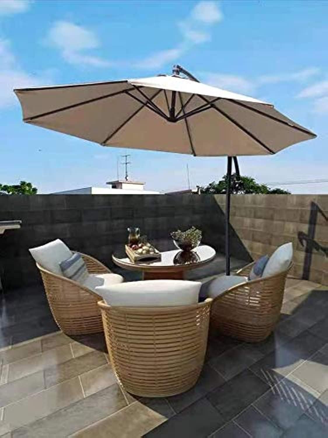 Aluminum Tube Banana Cantilever Umbrella with Plastic Base (JM-S002-365,3m)