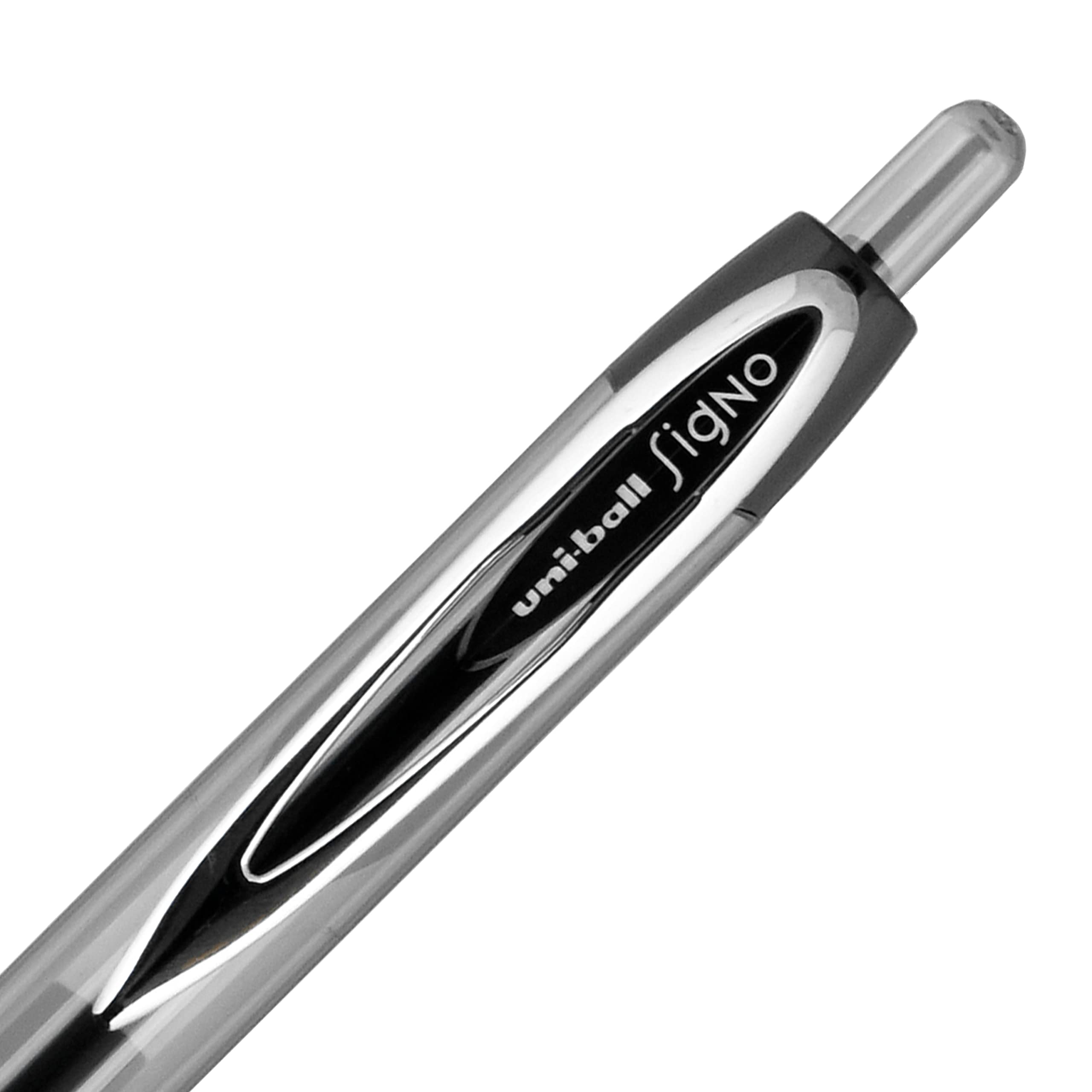 Uniball 207 – Penne Gel Retrattili Punta 0,38 Mm – Nero, Confezione Da 5 – Inchiostro Resistente Ad Acqua E Frodi