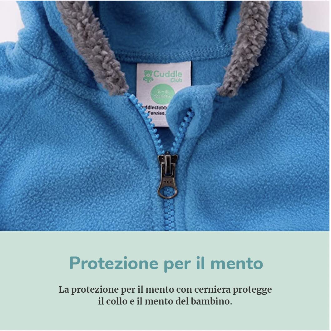 Cuddle Club Vestiti per Bambini e Bambine e Vestiti per Bambini - Tuta Invernale Cappotto per Bambini con Cappuccio e Cerniera