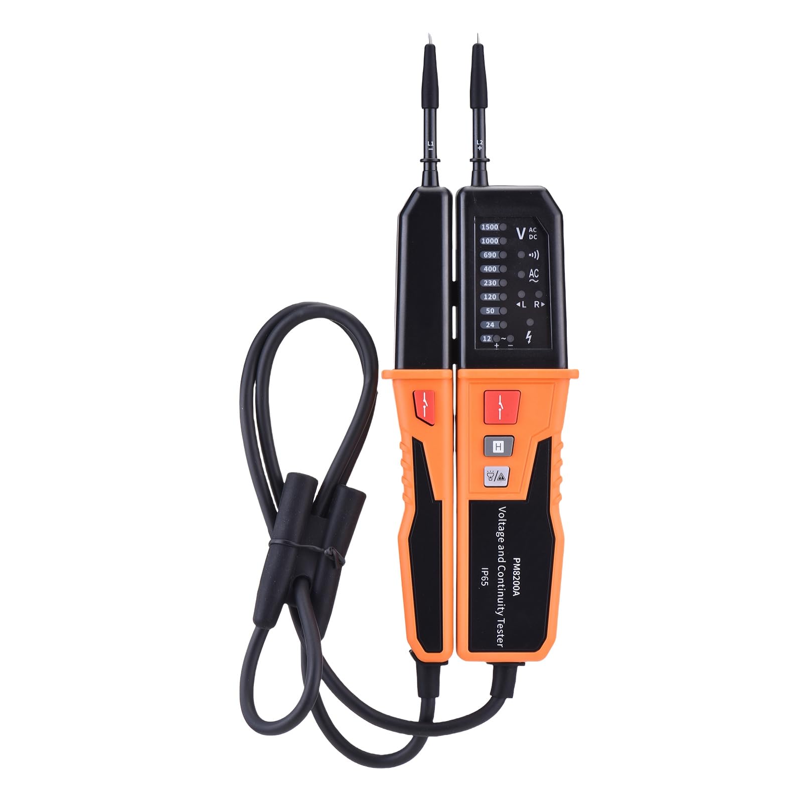 Demeras Probador de Voltaje Detector de Voltaje CA CC Multifuncional con Clasificación IP65 para Electricistas y Uso Doméstico 2 Unidades