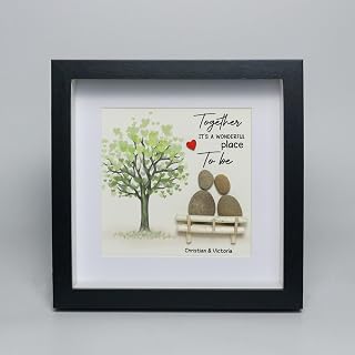 Personalized Couple Pebble Art, Gift For Pebble Art, Wedding Gift for Couple, Gift For Girlfriend/Wife/Husband, Pebble Painting