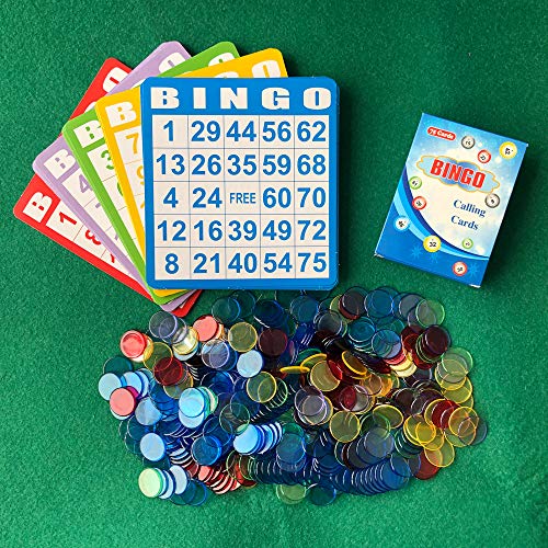 Yuanhe Bingo Cards Game Set - Includes 100 Bingo Cards, 1000 Bingo Chips And Deck Of Calling Cards, Great For Bingo Games,Kids Party Card Games, School Classroom Games,Family Gathering Activity #TOP5