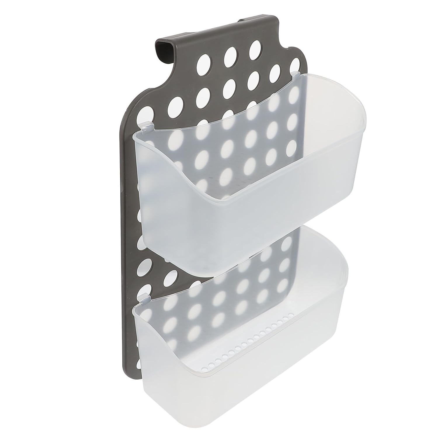 COHEALI Multi-function Bathroom Hanging Basket with Hook PP Storage Rack for Toilet and Shower Caddy Wall-mount Organizer for