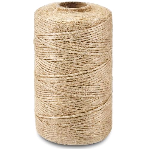 SMART&CASUAL 2mm Natural Jute Twine String Thin for Craft Plant