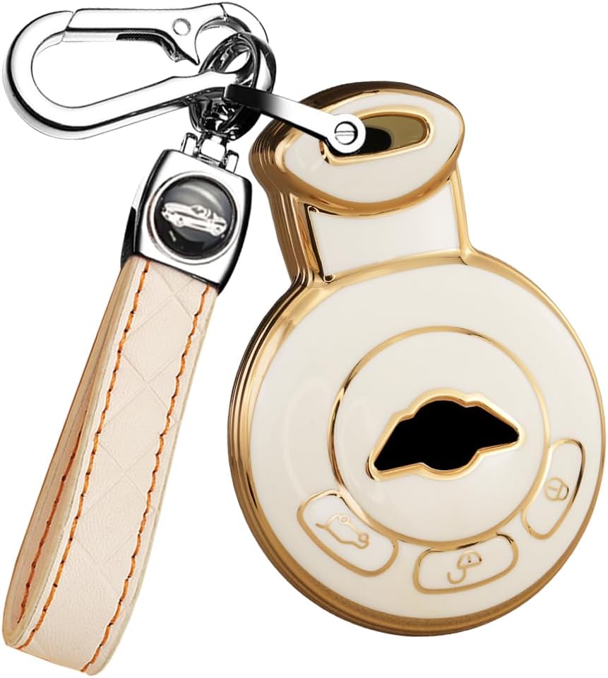 ontto Car Key Cover Fit for Mini Cooper 2007-2014 Smart Remote Key Fob Case Key Holder Full Protection