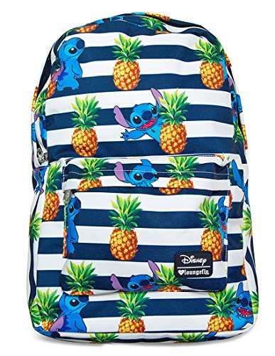 Loungefly x Stitch Stripes & Pineapples Print Backpack
