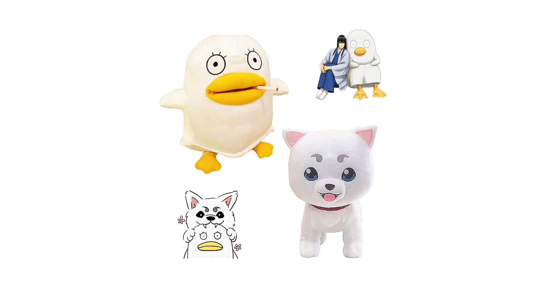 銀魂 ぬいぐるみ サンリオ おまんじゅうにぎにぎマスコット 桂エリザベス高杉定春 銀魂×サンリオキャラクターズ でっかいぬいぐるみ〜定春