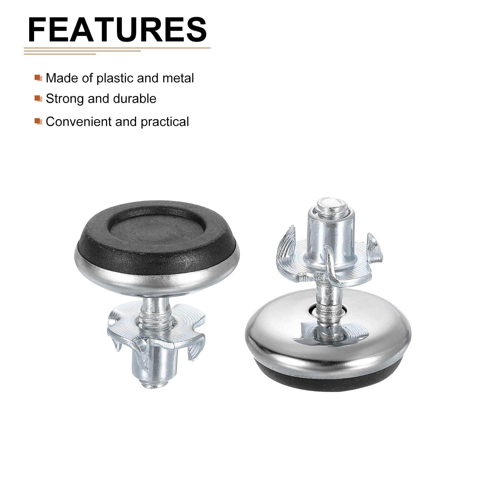 DTGN M6x13x30mm(DxLxOD) Screw on Furniture Glide Leveling Feet - 8Pack - Good for Furniture - Adjustable Thread Levelers - Silver - Image 3