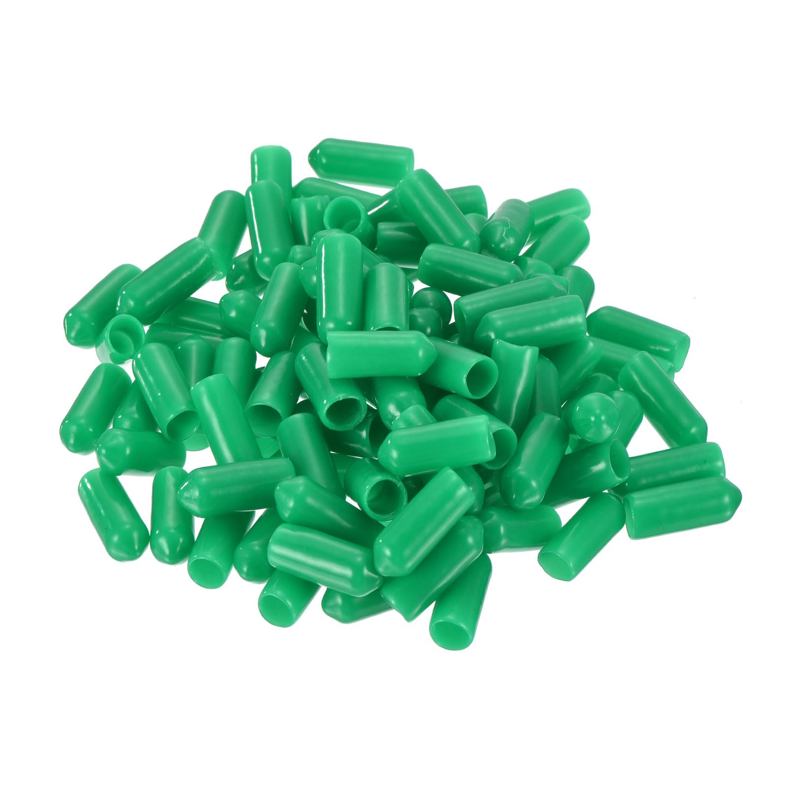 uxcell 100pcs Rubber End Caps 6.5mm ID Vinyl Cap Cover Screw Protectors Dark Green