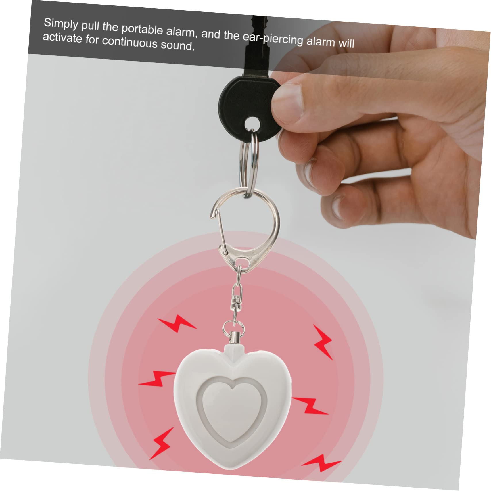 OSALADI 5 Piezas Anti Sirena La Alarma Corazón Llavero De Alarma Alarma Personal Joyería Alarma De Seguridad Gritar Llaveros para Las Mujeres Llavero Alarma De Plástico con