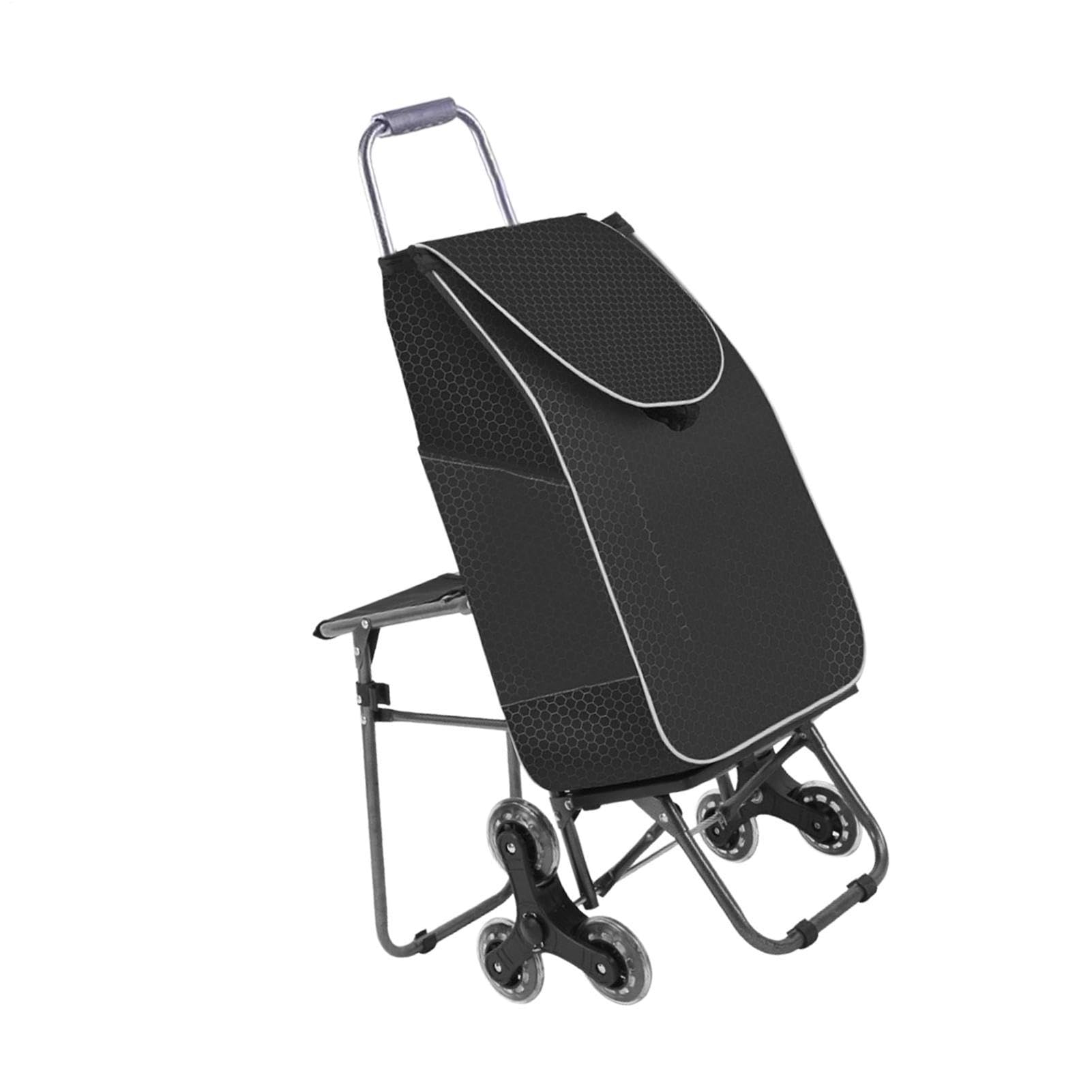 Carrello Saliscale Carrello Pieghevole a 3 Ruote Impermeabile Portatile | Borse Per La Spesa Per Anziani Salita Scale Supermercato Mercato Lavanderia Casa Uso Domestico Auto Autobus